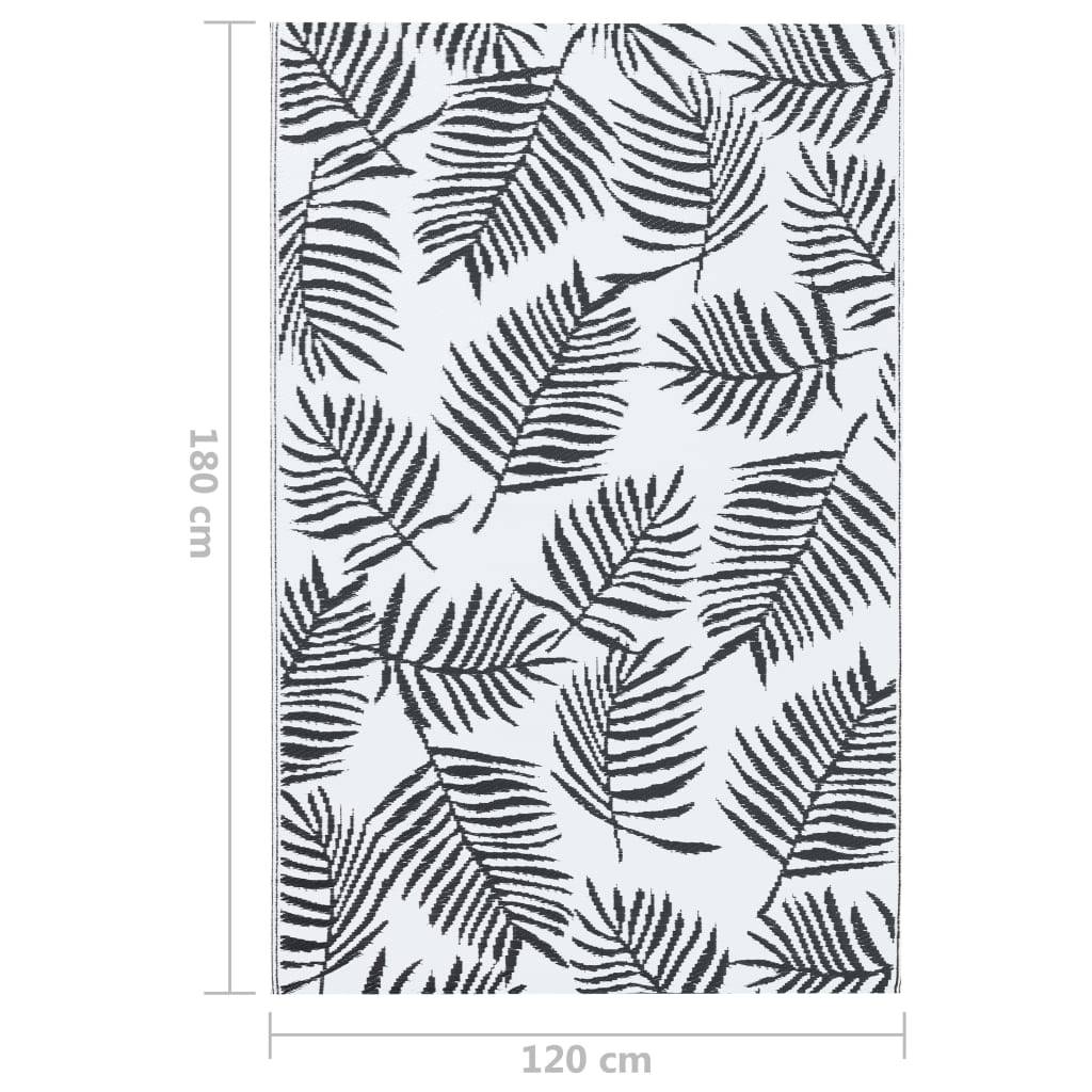 vidaXL Outdoor-Teppich ARAKIL Weiß und Schwarz 120x180 cm PP-2