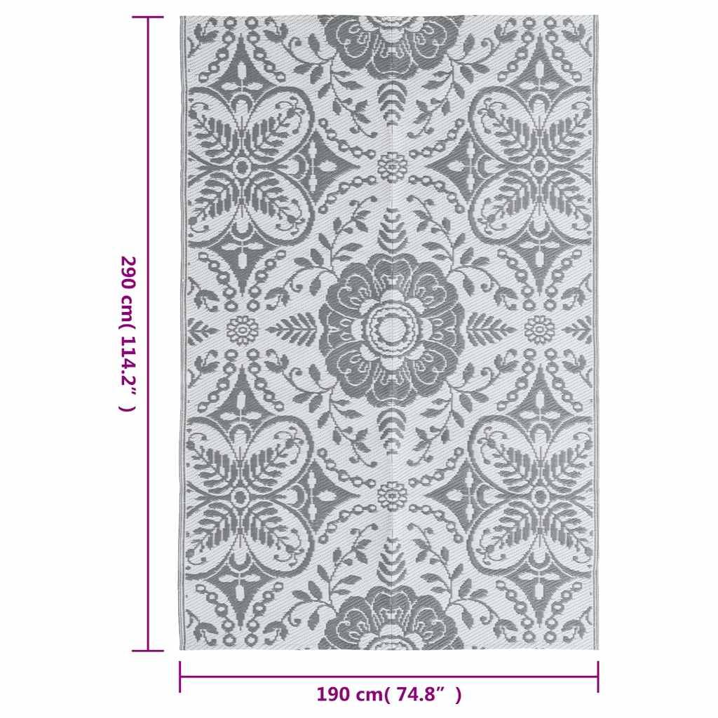 vidaXL Outdoor-Teppich ARAKIL Hellgrau 190x290 cm PP-4