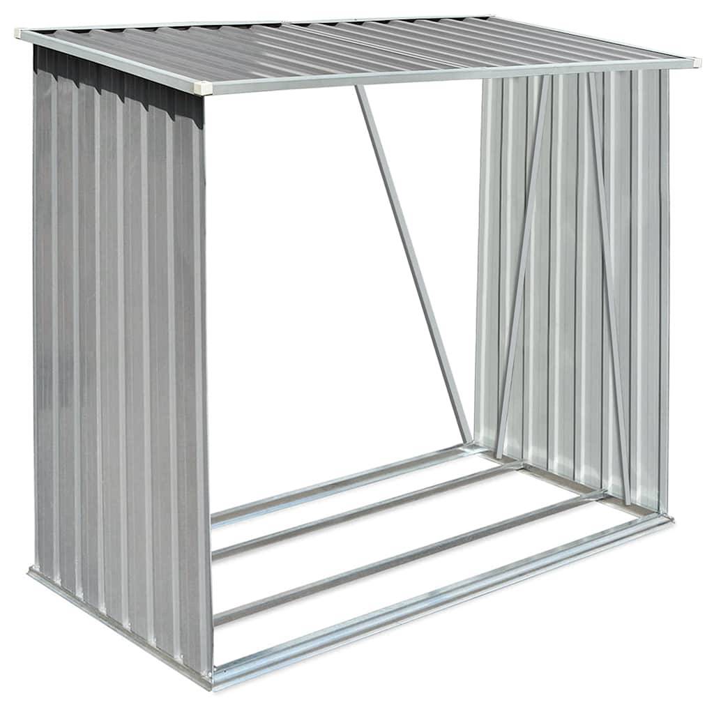vidaXL Brennholzlager Verzinkter Stahl 163 x 83 x 154 cm Grau-0