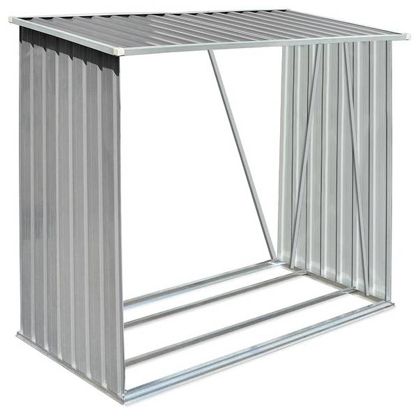 vidaXL Brennholzlager Verzinkter Stahl 163 x 83 x 154 cm Grau