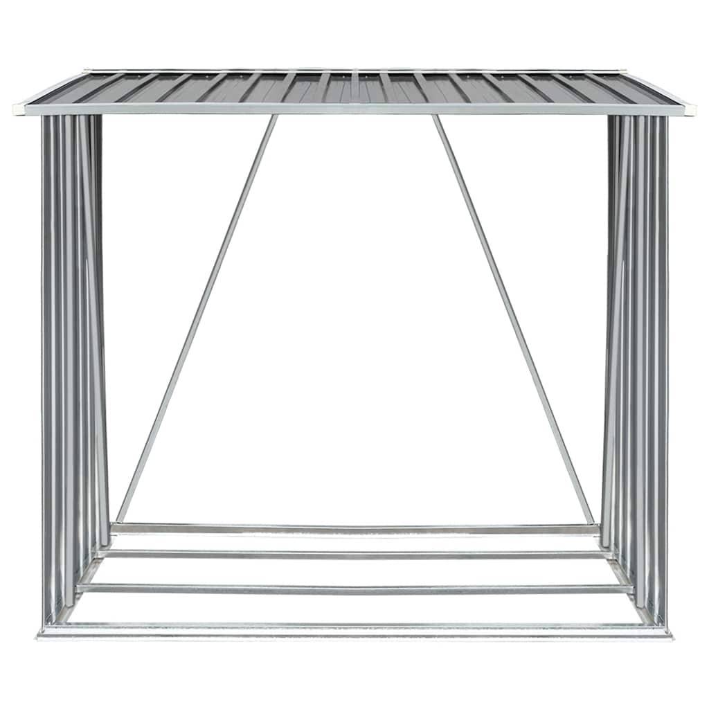 vidaXL Brennholzlager Verzinkter Stahl 163 x 83 x 154 cm Grau-2