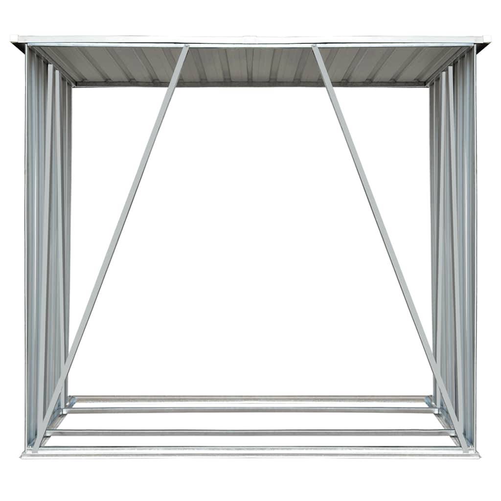 vidaXL Brennholzlager Verzinkter Stahl 163 x 83 x 154 cm Grau-3
