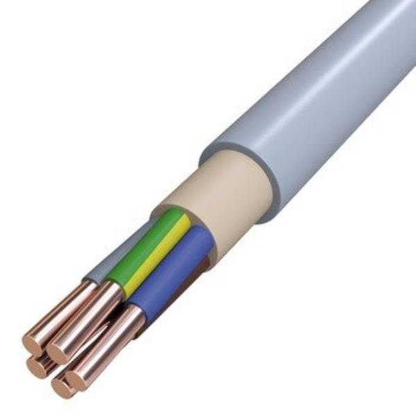 Installationsleitung NYM-J 5 x 1.5 mm² Lichtgrau (RAL 7035) 50 m Ring