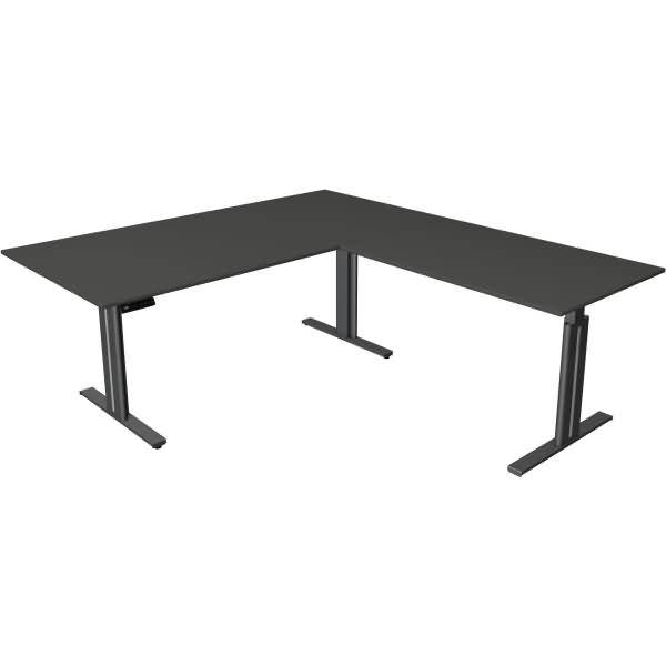 Sitz-/Stehtisch Move 3 elegant BxTxH 200x220x72-120cm + Anbautisch anthrazit