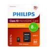 Philips FM08MP45B - Flash-Speicherkarte (microSDHC/SD-Adapter inbegriffen)