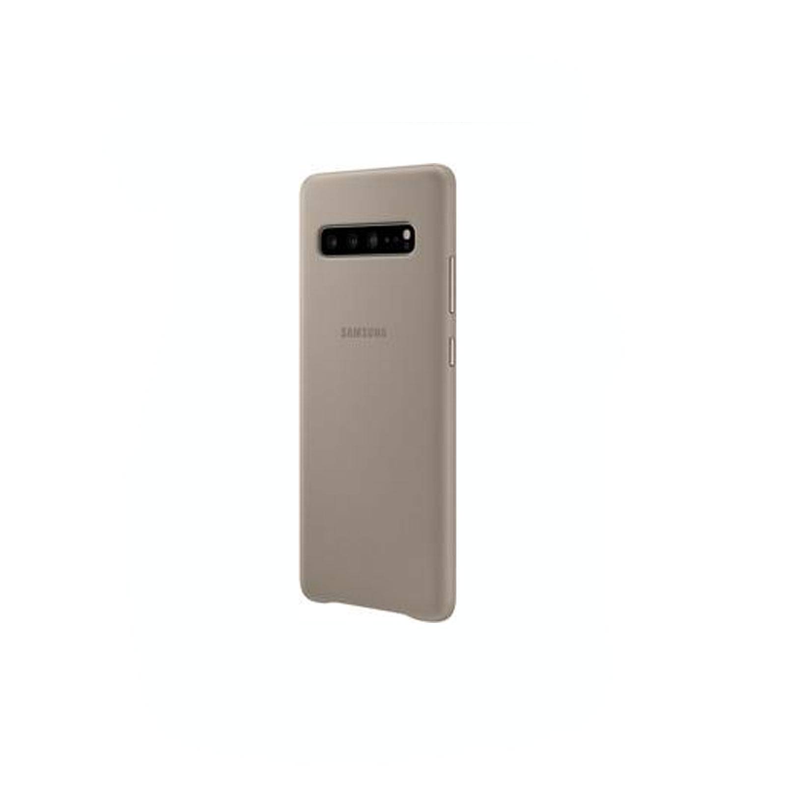 Samsung EF-VG977 Leder Cover für Galaxy S10 grau-0