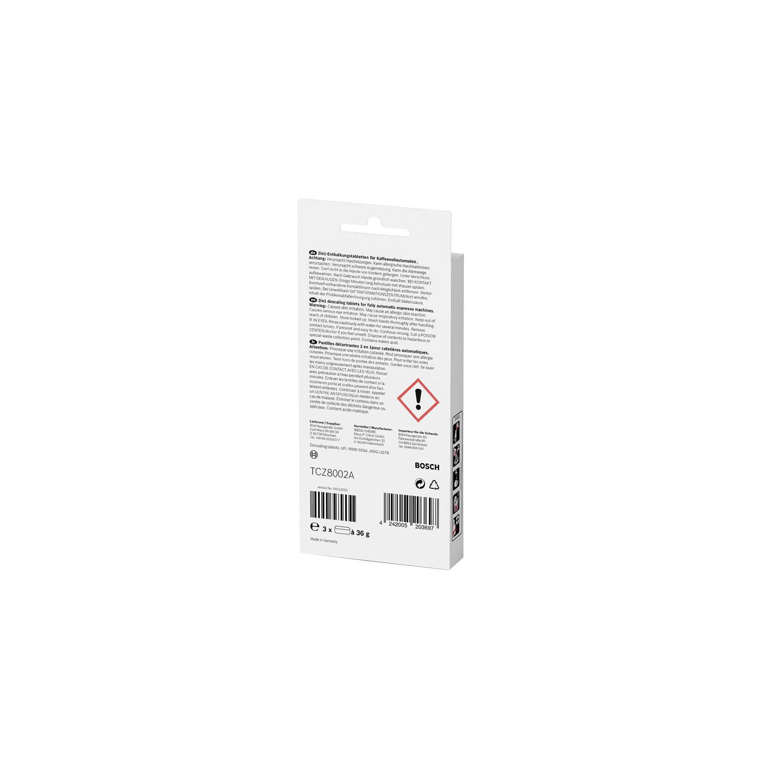 1St. Bosch TCZ8002A Entkalkungstabletten 3 Stck. a`40g, 0-1