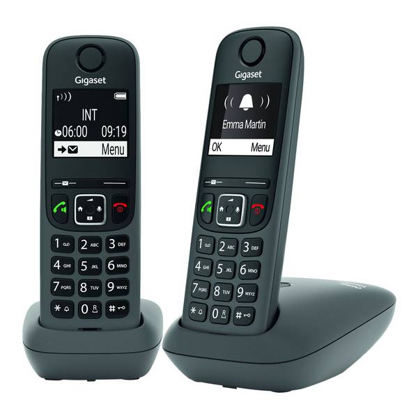 Gigaset AE690 Duo Schnurlostelefon ohne Anrufbeantworter anthrazit