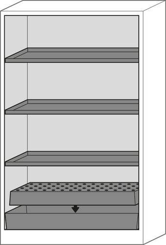 asecos Feuerbeständiger Gefahrstoffschrank Select FM W-123, 3 Einlegeböden, Türen gelb-1