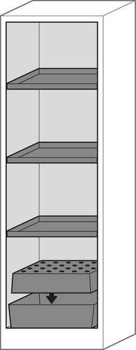 asecos Feuerbeständiger Gefahrstoffschrank Select FM W-63L, 3 Einlegeböden, Tür gelb (links)-1