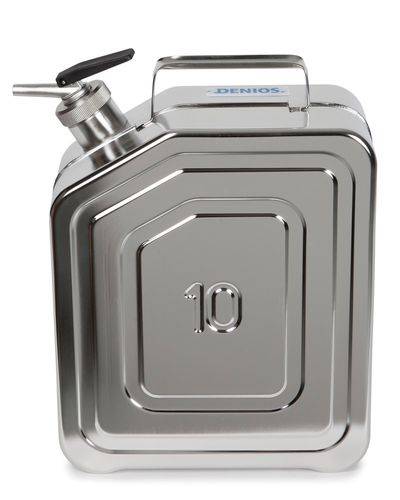 Edelstahlkanister mit Feindosierhahn, 10 Liter Volumen-1