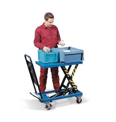 Hubtischwagen HTW 50 mit Einzelschere, 101 x 52 cm, 500 kg Tragkraft