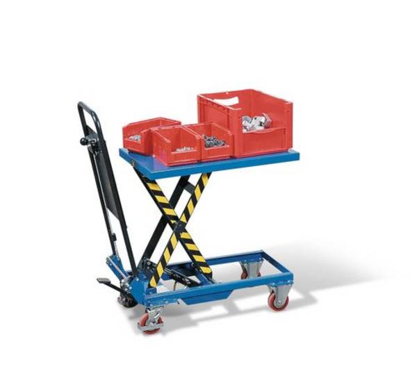 Hubtischwagen HTW 15 mit Einzelschere, 70 x 45 cm, 150 kg Tragkraft
