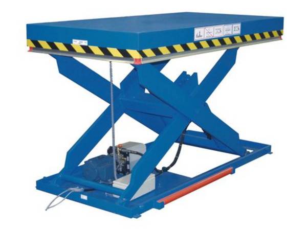Hubtisch HTE 7-1000, mit Einzelschere aus Flachstahl, 250 x 100 cm, 1000 kg Tragkraft