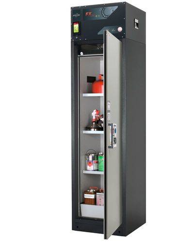 asecos Feuerbeständiger Umluft-Gefahrstoffschrank Custos, grau, 3 Böden, Türanschlag rechts,Typ A-63-0