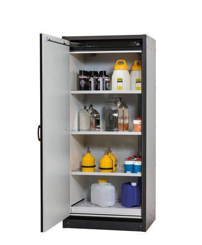 asecos Feuerbeständiger Gefahrstoffschrank Basis-Line, gelb, 3 Einlegeböden, Typ 30-93R, FM-0