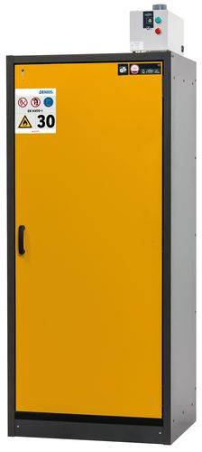 asecos Feuerbeständiger Gefahrstoffschrank Basis-Line, gelb, 3 Einlegeböden, Typ 30-93R, FM-2