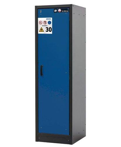 asecos Feuerbeständiger Gefahrstoffschrank Basis-Line, anthrazit/blau, 4 Auszugswannen, Typ 30-64R-1
