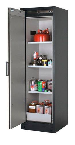 asecos Feuerbeständiger Gefahrstoffschrank Select W-63R, 3 Einlegeböden, Tür weiß (rechts)-0