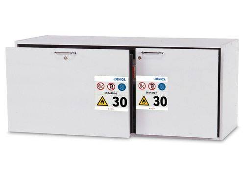 asecos Feuerbeständiger Unterbauschrank GU 140, Typ 30, mit 2 Auszugswannen, grau-0