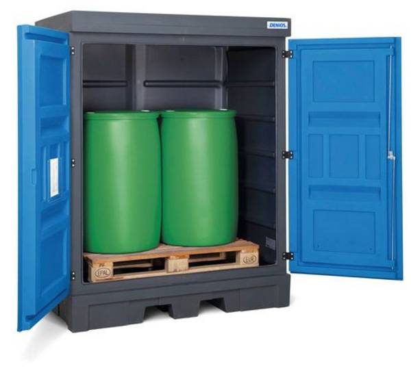 Gefahrstoff-Depot aus PE, HxBxT 1.980 x 1.560 x 1.080 mm, 2x 200 l
