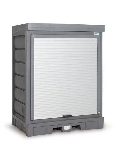 PolySafe Gefahrstoffdepot D, mit Rollladen und Kunststoffregal für Kleingebinde-2