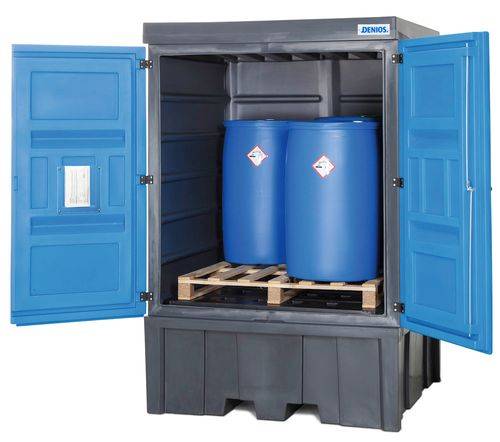 Gefahrstoff-Depot aus PE, HxBxT 2.330 x 1.560 x 1.550 mm, 1x IBC oder-1