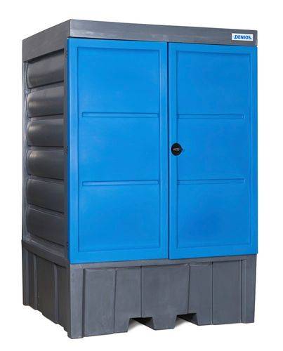 Gefahrstoff-Depot aus PE, HxBxT 2.330 x 1.560 x 1.550 mm, 1x IBC oder-3