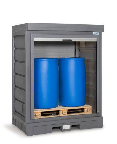 PolySafe Gefahrstoffdepot D, mit Rollladen, für 2 Fässer à 200 Liter-0