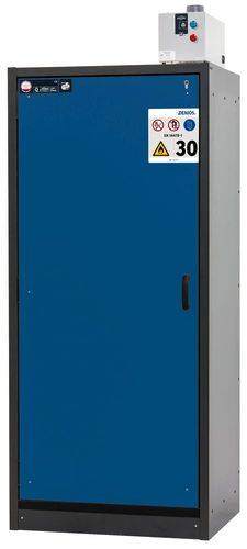 asecos Feuerbeständiger Gefahrstoffschrank Basis-Line, anthrazit/blau, 4 Auszugswannen, Typ 30-94L-3