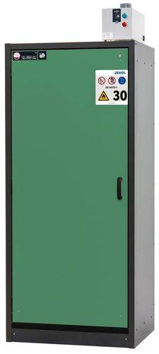 asecos Feuerbeständiger Gefahrstoffschrank Basis-Line, anthrazit/grün, 4 Auszugswannen, Typ 30-94L-3