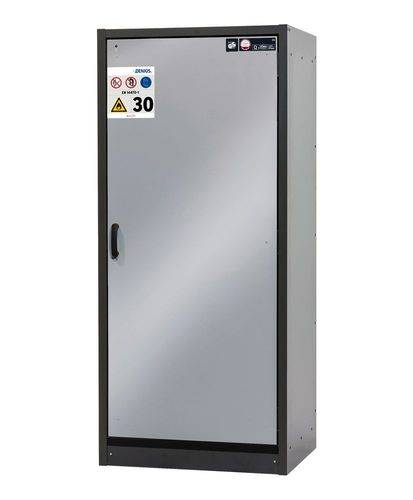 asecos Feuerbeständiger Gefahrstoffschrank Basis-Line, anthrazit/silber, 4 Auszugswannen, Typ 30-94R-3