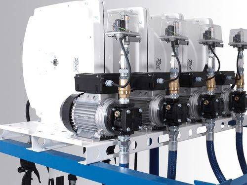 Öl-Abgabestation mit Wanne für 4 Fässer, 4xElektropumpe, Schlauchaufroller 10m, Zapfpistole,Zähler-3