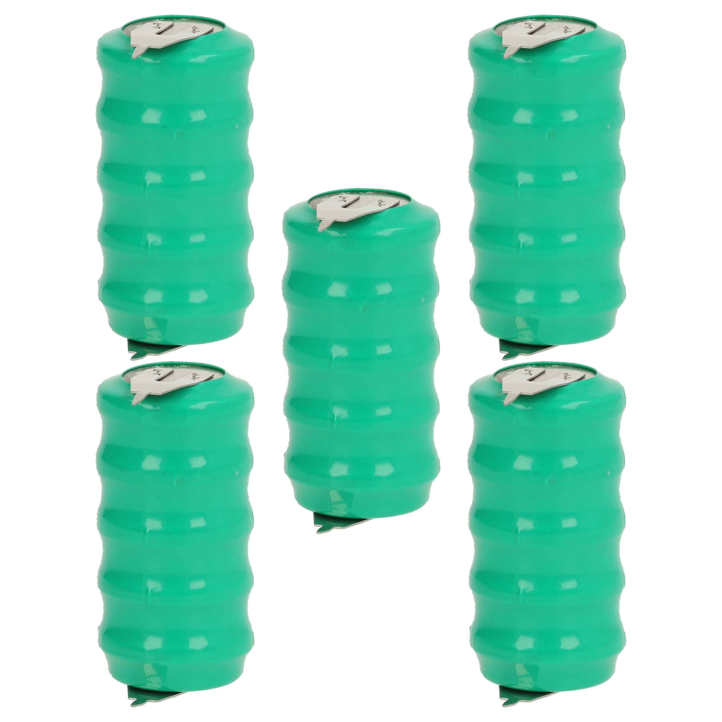 vhbw 5x NiMH Ersatz Knopfzellen-Akku Typ V80H 3-Pins 80mAh 6V | kompatibel mit Modellbau-Akkus, Solar-Leuchten uvm.-0