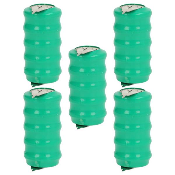 vhbw 5x NiMH Ersatz Knopfzellen-Akku Typ V80H 3-Pins 80mAh 6V | kompatibel mit Modellbau-Akkus, Solar-Leuchten uvm.