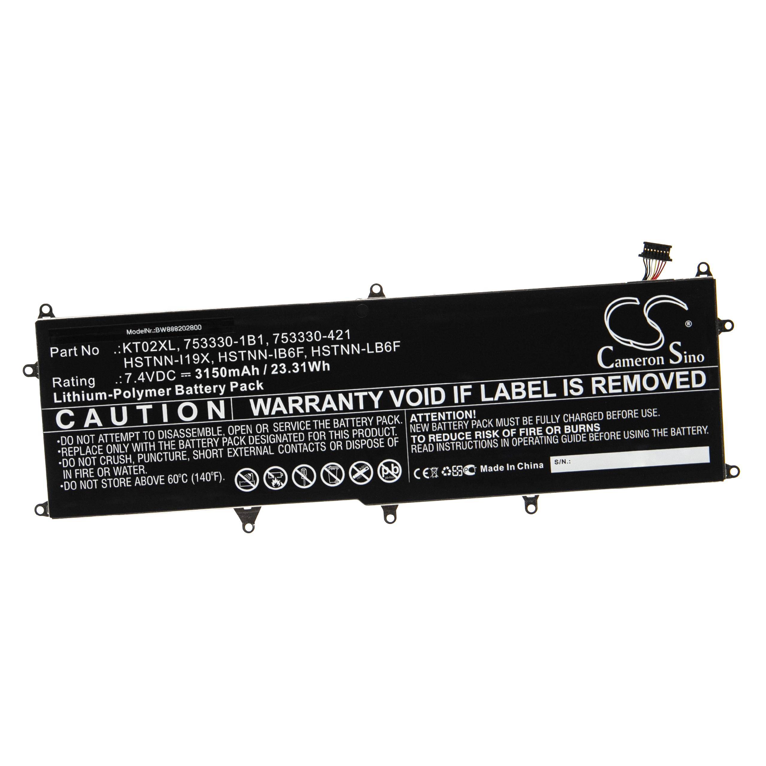 vhbw Akku kompatibel mit HP Pro X2 612 G1 Keyboard | kabellose Tastatur (3150mAh, 7,4V, Li-Polymer)-0