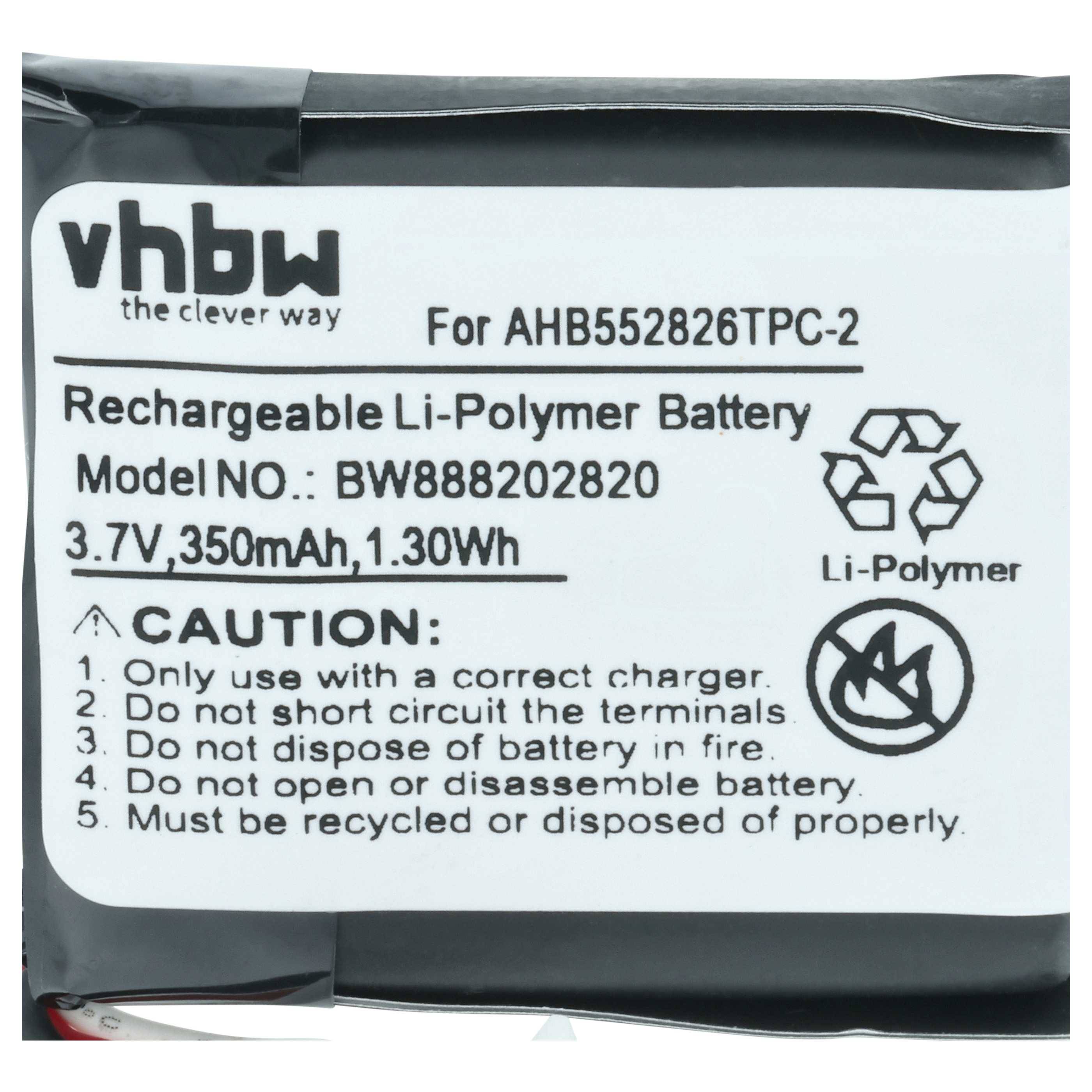 vhbw Akku kompatibel mit Sennheiser SDW 10 | DW 10, SDW 5013, SDW 10 HS, GSP670 Wireless Headset Kopfhörer (360 mAh, 3,7-3