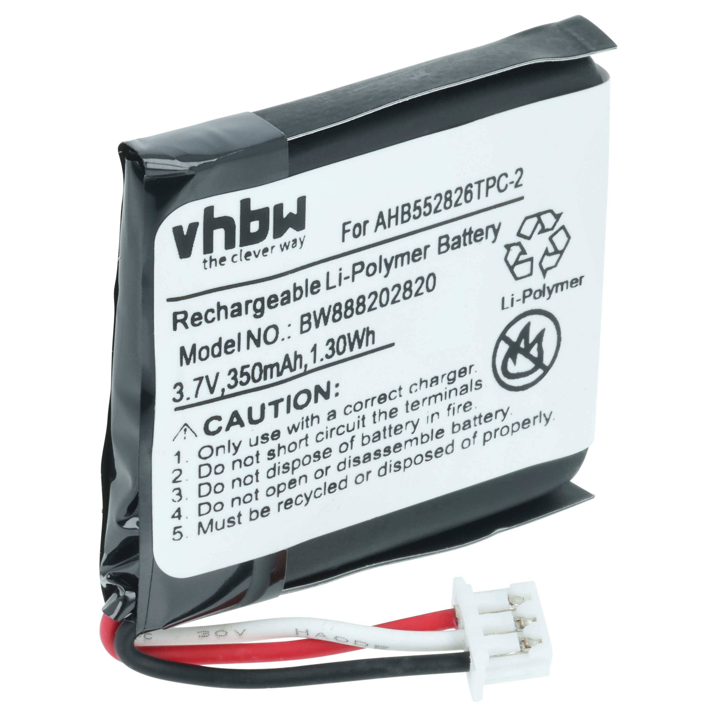 vhbw Akku kompatibel mit Sennheiser SDW 10 | DW 10, SDW 5013, SDW 10 HS, GSP670 Wireless Headset Kopfhörer (360 mAh, 3,7-0