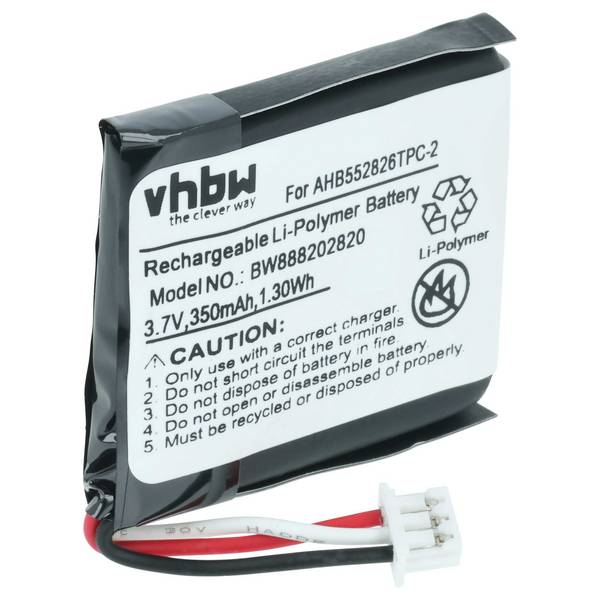 vhbw Akku kompatibel mit Sennheiser SDW 10 | DW 10, SDW 5013, SDW 10 HS, GSP670 Wireless Headset Kopfhörer (360 mAh, 3,7