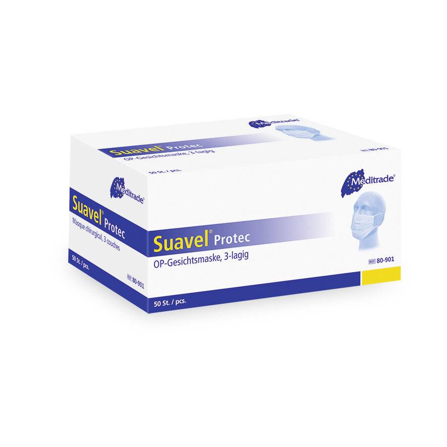 Suavel® Protec OP-Maske mit elastischen Ohrschlaufen, blau, Typ II-2