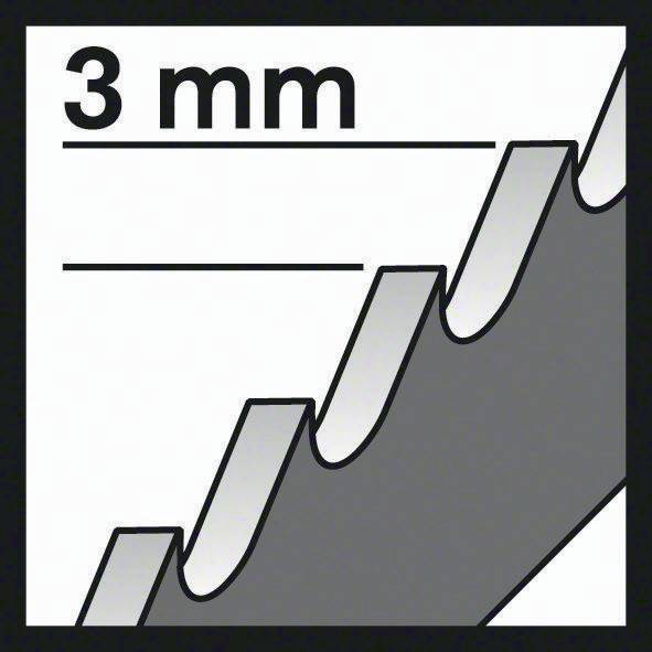 Stichsägeblatt T 127 D Gesamt-L.100mm Zahnt.3mm HSS 5 St./Karte BOSCH-1