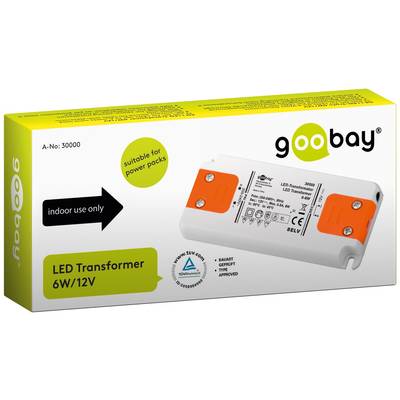 LED Transformator 230V auf 12V LED Niedervolttrafo für LED Beleuchtungen Gesamtlast bis 6 W 99 x 46 x 11 mm [Energieklas-4