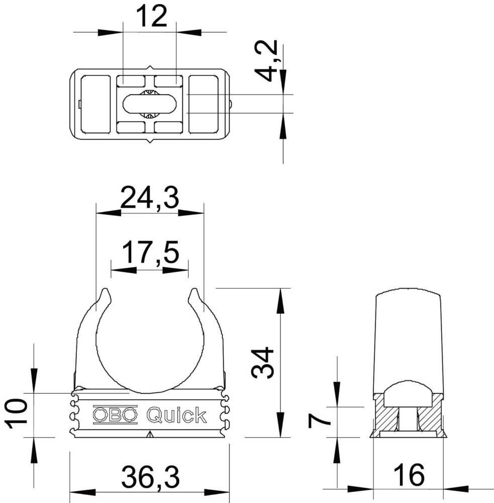 100 Stk. OBO Bettermann Quick-Klemmschelle 2955 M-3