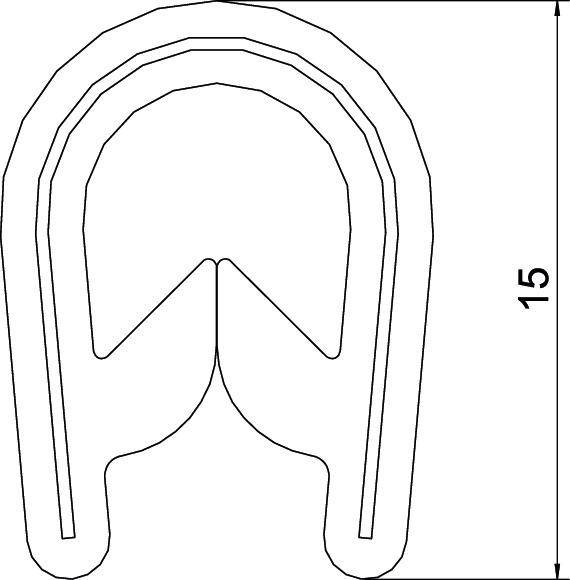 10 Mtr. OBO Bettermann Kantenschutz KSB 4 PVC-2