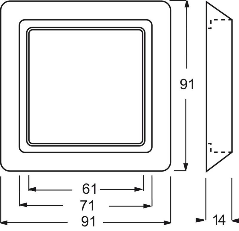 Busch-Jaeger Rahmen 1-fach alpinws, UP, Allwett 2101-34 91 mm, 14 70 71 mm-1