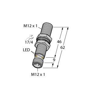 Turck Sensor Induktiv bündig PNP, Wechsler Bi4-M12E-VP6X-H1141-1