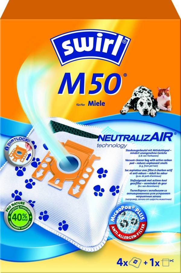 Swirl Staubbeutel M 50 Anti-Odour VE4