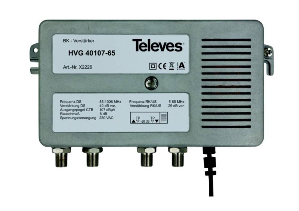 Televes BK-Verstärker Guß 40dB HVG40107-65-1