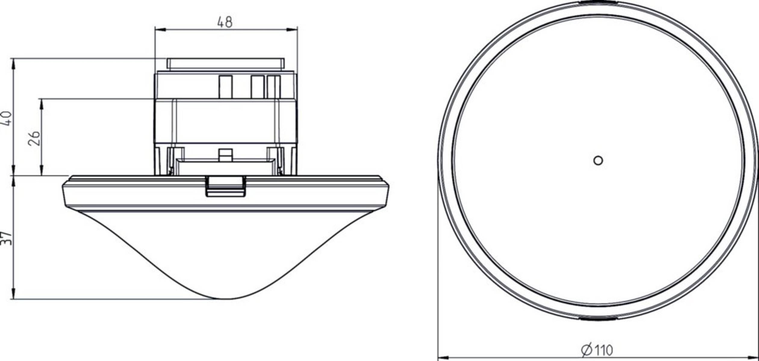 Theben 4854164 Decke Bewegungsmelder 360 ° Relais Weiß IP40-2