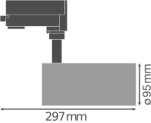 LEDVANCE TRACKLIGHT SPOT D95 55W Hochvolt-Schienensystem-Leuchte 3phasig LED fest eingebaut 55 W LED Beton-Grau-3